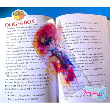 Anime Geisha Lesezeichen Nr. 5 – Handgemachtes transparentes Lesezeichen | Kristall, Buntglas Effekt | Japanisches Lesezeichen