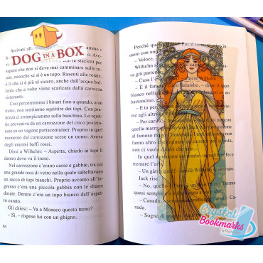Art Nouveau Bookmark n.2 - Handmade Transparent Bookmark | Crystal, Stained Glass Effect | Art bookmark
