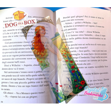 Art Nouveau Bookmark n.3 - Handmade Transparent Bookmark | Crystal, Stained Glass Effect | Art bookmark