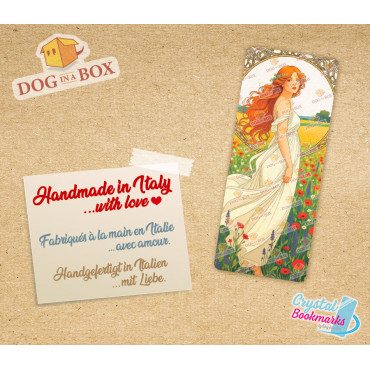 Art Nouveau Bookmark n.3 - Handmade Transparent Bookmark | Crystal, Stained Glass Effect | Art bookmark