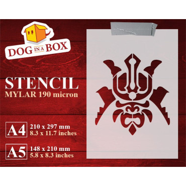 Samurai mask stencil n.1 -...