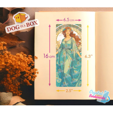 Art Nouveau Bookmark n.4 - Handmade Transparent Bookmark | Crystal, Stained Glass Effect | Art bookmark