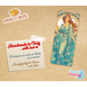 Marque-page Art Nouveau n.4 - Marque-page transparent fait main | Effet vitrail, cristal | Marque-page d'art