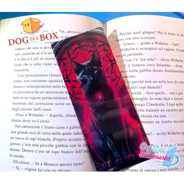 Schwarze Katze Lesezeichen Nr. 1 – Handgemachtes transparentes Lesezeichen | Kristall, Buntglas Effekt | esoterisches