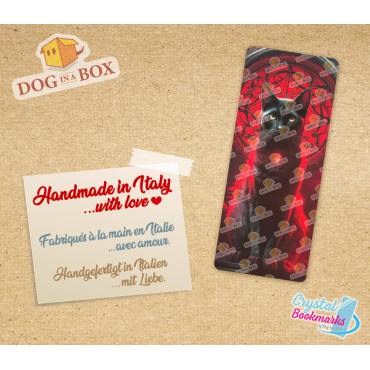 Black cat Bookmark n.1 - Handmade Transparent Bookmark | Crystal, Stained Glass Effect | esoteric bookmark