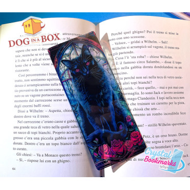 Marque-page Chat noir n.2 - Marque-page transparent fait main | Effet vitrail, cristal | ésotérique