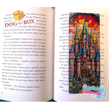 Marque-page Château n.2 - Marque-page transparent fait main | Effet vitrail, cristal | marque-page fantastique