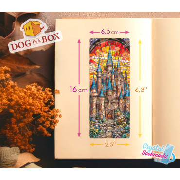 Castle Bookmark n.2 - Handmade Transparent Bookmark | Crystal, Stained Glass Effect | fantasy bookmark