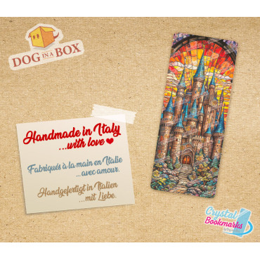 Castle Bookmark n.2 - Handmade Transparent Bookmark | Crystal, Stained Glass Effect | fantasy bookmark