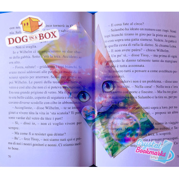 Marque-page Chat n.4 - Marque-page transparent fait main | Effet vitrail, cristal | joli marque-page