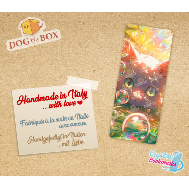 Cat Bookmark n.4 - Handmade Transparent Bookmark | Crystal, Stained Glass Effect | cute bookmark