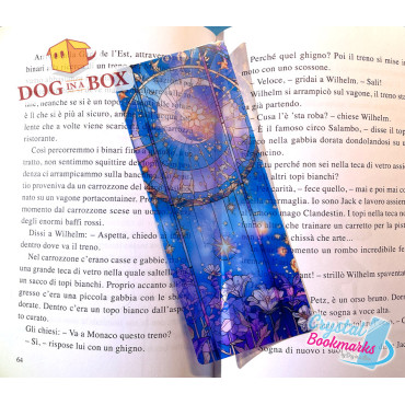 Marque-page Jour et nuit n.1 - Marque-page transparent fait main | Effet vitrail, cristal | Soleil et lune