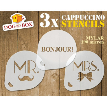 Pochoir Mr & Mrs (lot de 3)...
