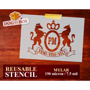 Veni Vidi Vici Marlboro logo stencil n.2 - Reusable stencil for painting on walls, fabrics, plastic