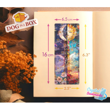 Marque-page Jour et nuit n.2 - Marque-page transparent fait main | Effet vitrail, cristal | Soleil et lune