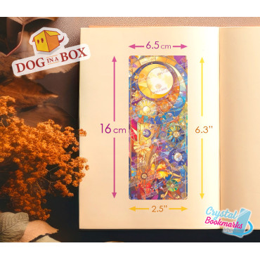 Segnalibro giorno e notte n.3 - Segnalibro trasparente fatto a mano | Effetto vetro, cristallo | Sole e luna