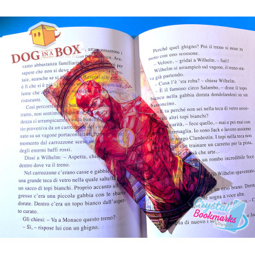 The Flash Lesezeichen Nr. 1 – Handgemachtes transparentes Lesezeichen | Kristall, Buntglas Effekt | Superhelden Lesezeichen