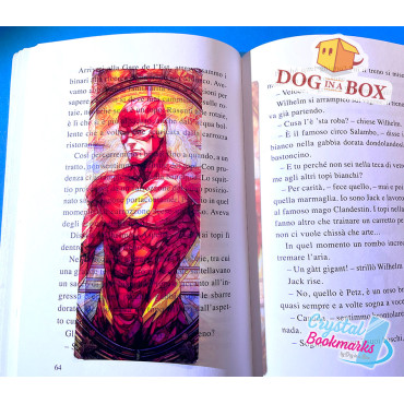 Marque-page The Flash n.1 - Marque-page transparent fait main | Effet vitrail, cristal | marque-page super-héros