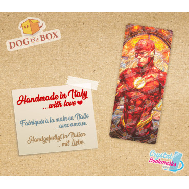 The Flash Bookmark n.1 - Handmade Transparent Bookmark | Crystal, Stained Glass Effect | superhero bookmark