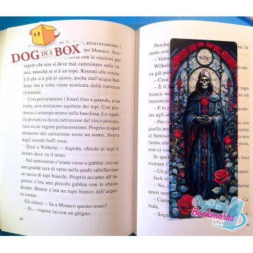 The Death Bookmark n.2 - Handmade Transparent Bookmark | Crystal, Stained Glass Effect | Grim reaper