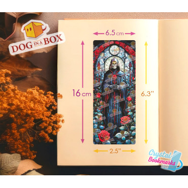 Marque-page La mort n.2 - Marque-page transparent fait main | Effet vitrail, cristal | Faucheuse