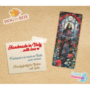 Marque-page La mort n.2 - Marque-page transparent fait main | Effet vitrail, cristal | Faucheuse