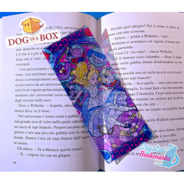 Alice Bookmark n.1 - Handmade Transparent Bookmark | Crystal, Stained Glass Effect | Disney bookmark