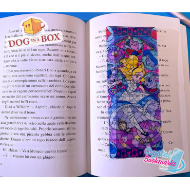Marque-page Alice n.1 - Marque-page transparent fait main | Effet vitrail, cristal | Marque-page Disney
