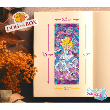Alice Bookmark n.1 - Handmade Transparent Bookmark | Crystal, Stained Glass Effect | Disney bookmark