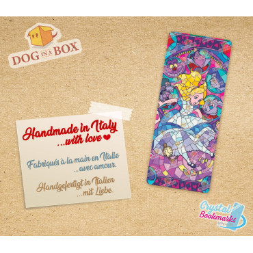 Alice Lesezeichen Nr. 1 – Handgemachtes transparentes Lesezeichen | Kristall, Buntglas Effekt | Disney Lesezeichen