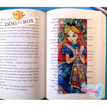Alice Bookmark n.2 - Handmade Transparent Bookmark | Crystal, Stained Glass Effect | Disney bookmark