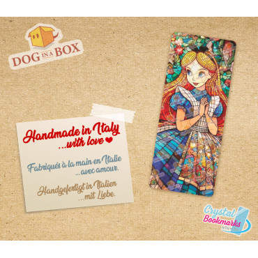Marque-page Alice n.2 - Marque-page transparent fait main | Effet vitrail, cristal | Marque-page Disney