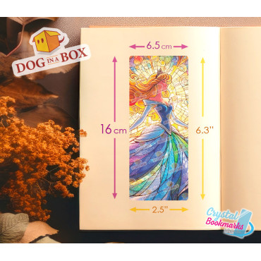 Aurora Lesezeichen Nr. 2 – Handgemachtes transparentes Lesezeichen | Kristall, Buntglas Effekt | Disney Dornröschen