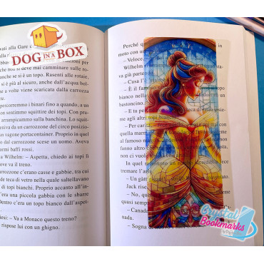 Marque-page Belle n.1 - Marque-page transparent fait main | Effet vitrail, cristal | Disney La belle et la bête