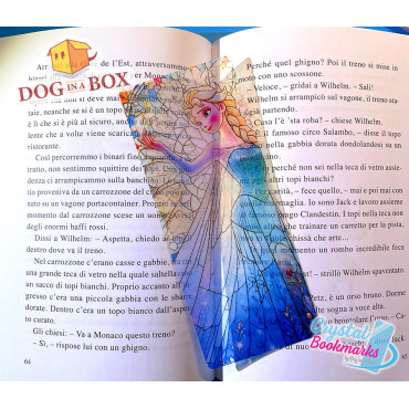 Elsa Bookmark n.1 - Handmade Transparent Bookmark | Crystal, Stained Glass Effect | Disney Frozen