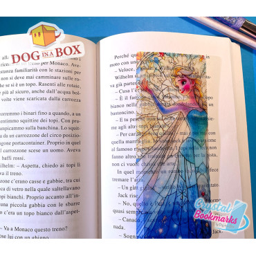 Marque-page Elsa n.1 - Marque-page transparent fait main | Effet vitrail, cristal | Disney Frozen