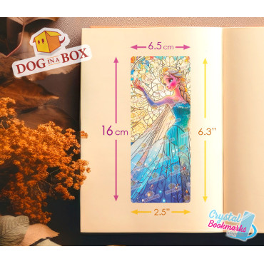 Elsa Bookmark n.1 - Handmade Transparent Bookmark | Crystal, Stained Glass Effect | Disney Frozen