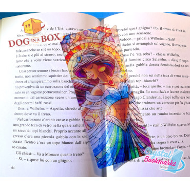 Jasmine Bookmark n.1 - Handmade Transparent Bookmark | Crystal, Stained Glass Effect | Disney Aladdin