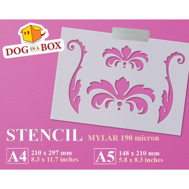 Éléments de pochoir damassé...