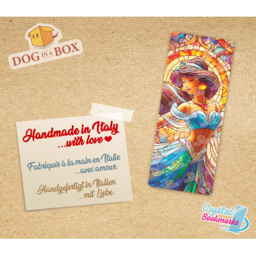 Jasmine Bookmark n.1 - Handmade Transparent Bookmark | Crystal, Stained Glass Effect | Disney Aladdin
