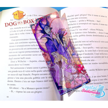 Maleficent Bookmark n.1 - Handmade Transparent Bookmark | Crystal, Stained Glass Effect | Disney villain