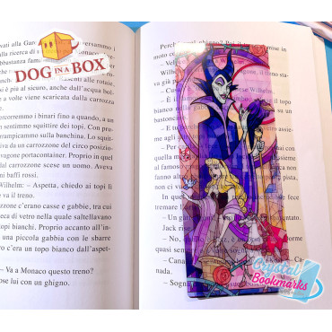 Maleficent Bookmark n.1 - Handmade Transparent Bookmark | Crystal, Stained Glass Effect | Disney villain