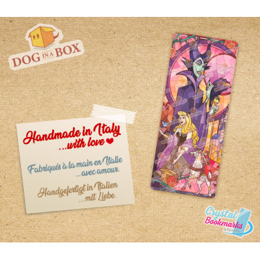 Maleficent Bookmark n.1 - Handmade Transparent Bookmark | Crystal, Stained Glass Effect | Disney villain