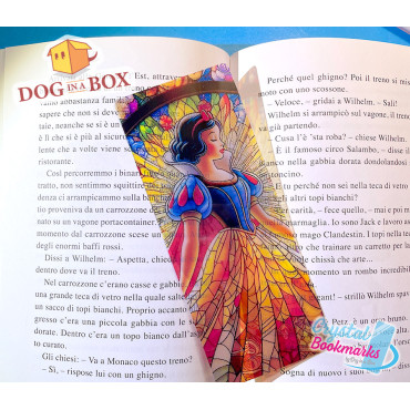Marque-page Blanche Neige n.1 - Marque-page transparent fait main | Effet vitrail, cristal | Marque-page Disney