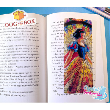 Snow White Bookmark n.1 - Handmade Transparent Bookmark | Crystal, Stained Glass Effect | Disney bookmark