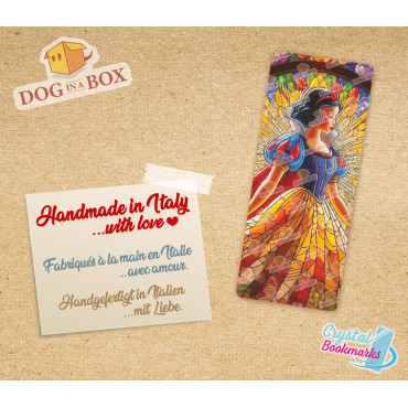 Snow White Bookmark n.1 - Handmade Transparent Bookmark | Crystal, Stained Glass Effect | Disney bookmark