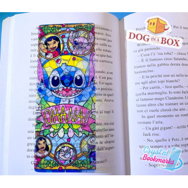 Marque-page Lilo & Stitch n.1 - Marque-page transparent fait main | Effet vitrail, cristal | Marque-page Disney