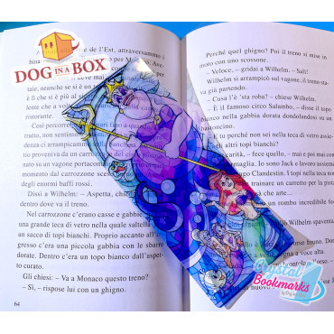 Ursula Bookmark n.1 - Handmade Transparent Bookmark | Crystal, Stained Glass Effect | Disney villain