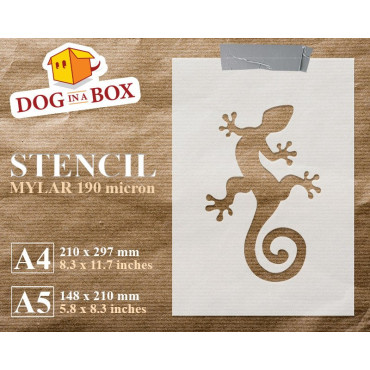 Gecko stencil n.1 - Reusable gecko stencil for wall painting and fabrics