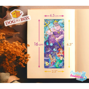Marque-page Ursula n.1 - Marque-page transparent fait main | Effet vitrail, cristal | Marque-page Disney